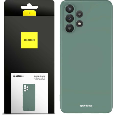 Custodia in silicone Spacecase per Galaxy A32 4G, verde scuro (1/5)