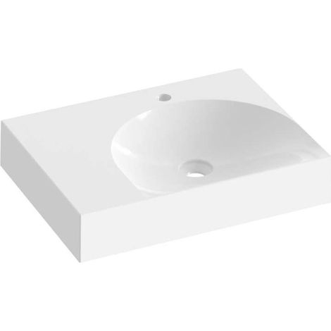 Ravak Lite - Lavabo 60x45 cm, sans trop-plein, trou pour robinetterie, blanc XJXL1260000