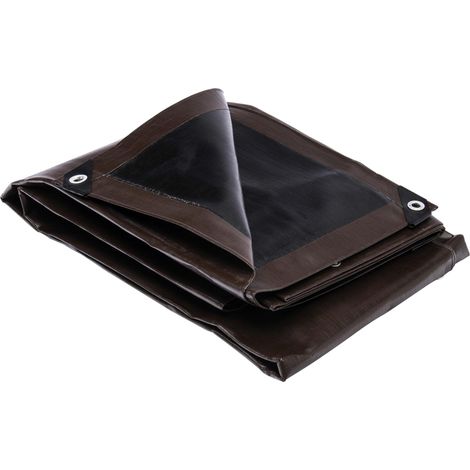 Werka Pro – Bâche de protection marron 350g/m² – Dimensions 3 x 5 m – Traitement anti-UV – Œillets en aluminium tous les 50 cm – Coins renforcés - PRO 3 X