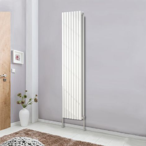 NRG Designer Radiator White Oval Column Central Heating Rads Vertical 1800x472mm Double
