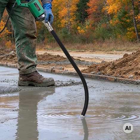 Wiltec Rüttelflasche mit Ø 35 mm für Elektro Betonrüttler, Flaschenrüttler mit 150 cm Schlauchlänge, Innenrüttler mit flexibler Welle (1/4)