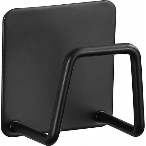 Égouttoir en acier inoxydable pour évier, porte-éponge, rangement pour laine d'acier, noir (1/5)