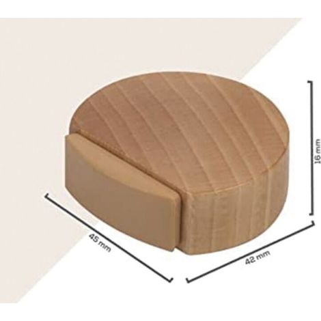 6 pièces de butées de porte - butées de porte autocollantes en bois pour sols et parquets - butées de porte (chêne naturel) (1/3)