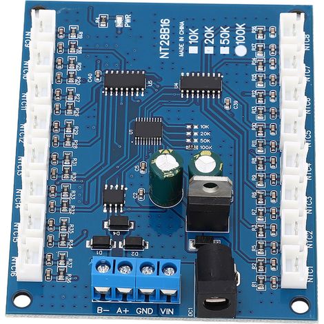 Temperatursensormodul mit 16 Kanälen, RS485, Messbereich -20 °C bis +125 °C, Temperaturmessplatine für B3950, 1 % NTC, 50 kΩ, 5 kΩ bis 500 kΩ (1/5)