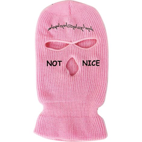 Cagoule 3 Trous Tricotée Couvre-Visage Hiver Respirant Anti-Vent pour Ski Cyclisme Course Homme Femme