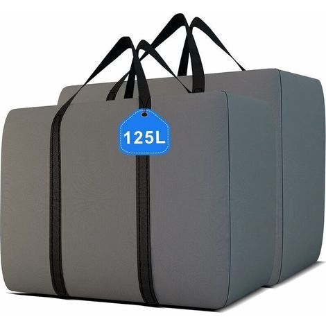 Grand Sac de Rangement Pliable XL Oxford Sac de Transport - 125L x 2 Sac de Rangement Épais pour Couettes et Oreillers, Sac Jumbo Imperméable Organisateur de Penderie pour Stockage de Vêteme (1/4)