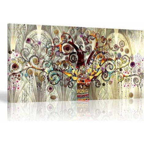 Tableau arbre de vie sur toile 40x70cm – Impression haute définition – Cadre en bois épais 2cm – Décoration murale moderne (1/5)