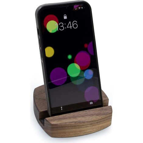 Supporto per telefono con organizer arrotondato in noce americano (1/2)