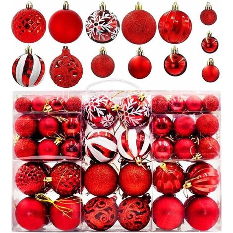 Weihnachtskugeln, 100er-Packung, bruchsichere Hängekugeln, Christbaumkugeln, verschiedene bruchsichere Weihnachtskugeln für Weihnachtsdekorationen, Weihnachtsfeier (1/4)