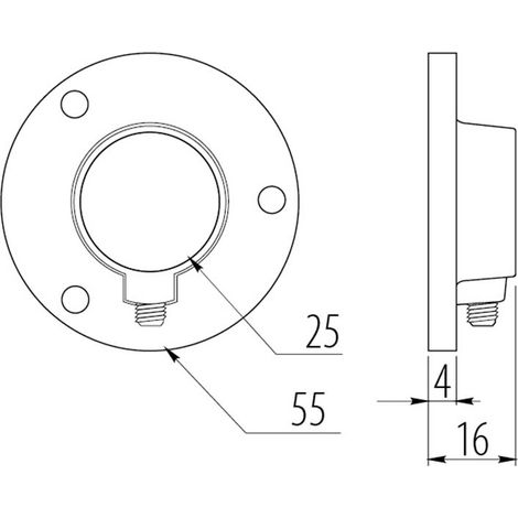 FIXATION POUR BARRE RONDE O 25