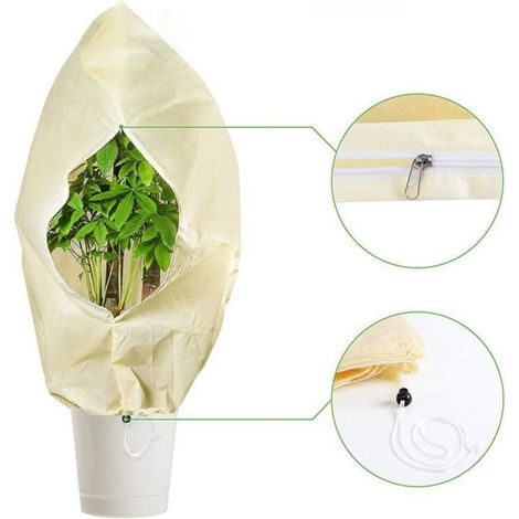 Protection hivernale pour plantes - Convient aux arbres et plantes diverses, 3 pièces, vert, 100 cm120 cm (1/4)