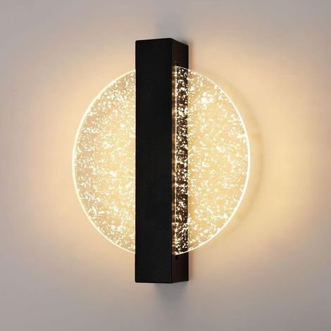 Applique murale LED 12W noire moderne, luminaire dintérieur pour salon, chambre, cage descalier et couloir (1/5)