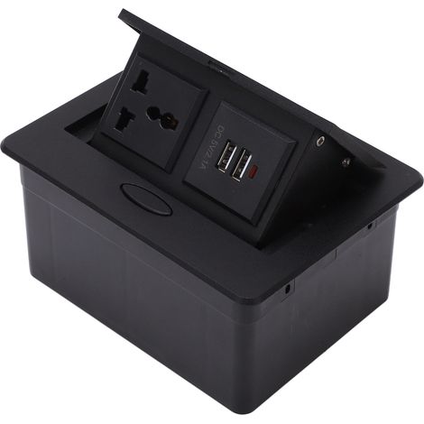 Prise de Table Encastrable Multiprise 2 Ports USB Prise Universelle à Ressort 250V Bureau École (1/5)
