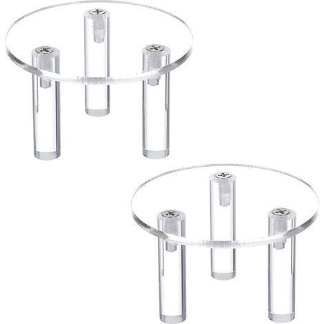 Juego de 2 soportes de exhibición de acrílico transparente, bases redondas para anillos, organizador decorativo de joyas. (1/5)