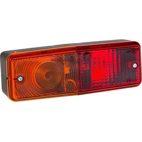 Oc-Pro – Feu arrière rectangulaire 3 fonctions – Feu rouge, stop et clignotant – Dimensions 200mm x 65mm x 60mm – Entraxe 90mm