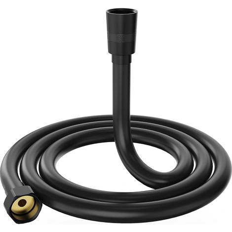 Flexible de Douche Noir YUANNY Tuyau de Douche en PVC 1.5 m, Flexible de Douche 360° Anti-Torsion et Anti-Pliure avec Connecteur en Laiton, Universel G 1/2" (1/5)