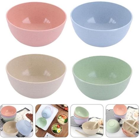 4 PCS Aliments Serving Bol à salade Nodle pour petit-déjeuner Accueil bol service petit dejeuner (1/4)