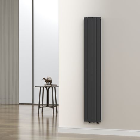 Designheizkörper Nore Schwarz 180x30cm Doppellagig 1122W [neu.haus]