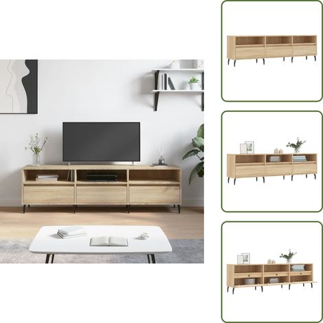 TV-Schrank Sonoma-Eiche 150x30x44,5 cm Holzwerkstoff - TV Schrank - Holz Sideboard - Regal - Wohnzimmer Möbel - Eiche Deko (1/5)