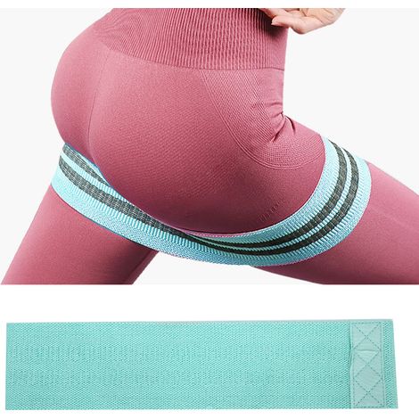Bande élastique de résistance pour le yoga, le fitness et les squats - Ceinture d'entraînement bleue taille M (1/5)