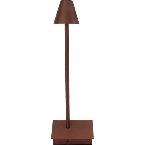 Kabellose Tischleuchte in Gebäudeform, batteriebetrieben, dimmbar, Touch-Steuerung, 5200-mAh-Akku, IP54 wasserdicht, LED-Schreibtischlampe, braun (1/5)