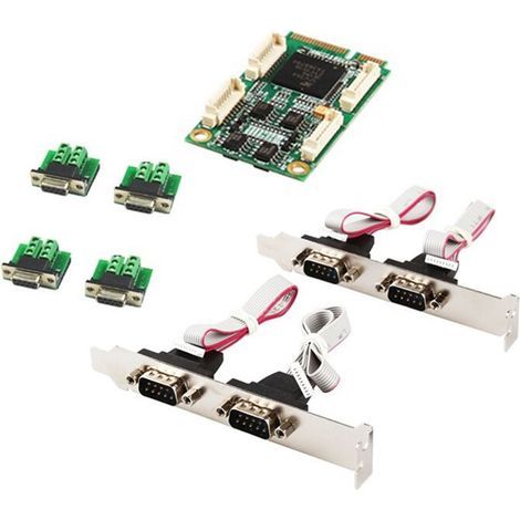 Compatible avec les cartes contrôleurs d'E/S industrielles PCI Express demi-taille pour ports série RS422, RS485 et DB9 (1/4)