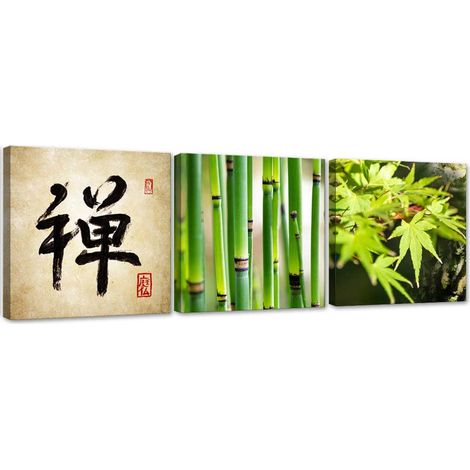 Quadri Quadro Multipannello Asia relax zen bambà¹ - 120x40 (1/5)