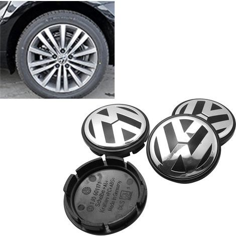 4 Stück 65 mm Radnabenkappen aus ABS-Metall mit Emblem, Ersatz für Lavida B6