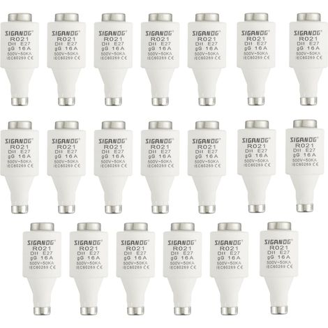 R021 Spiralsicherungen, Keramik, 16 A, träge Sicherungsglieder für elektrische Haushaltssicherung, Industrieanlagen und Autoreparaturen, 20 Stück (1/5)