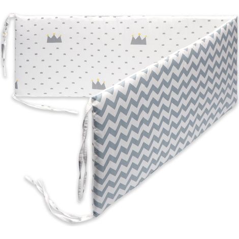 1 tour de lit bébé, en coton avec rembourrage PP, protection anti-collision, hauteur 30 cm, épaisseur 2,5 cm, pour lit standard (1/5)