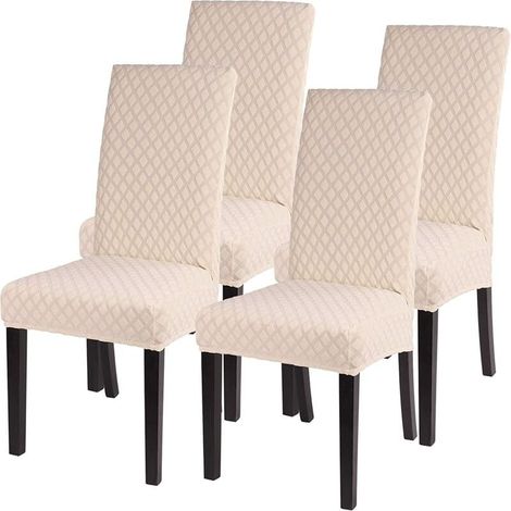 Esszimmerstuhlbezug, 4-teiliger Stretch-Stuhlbezug, Universal-Stuhlbezug, beweglich, waschbar, moderne Bezüge für Hotel- und Hotelbankette (1/5)