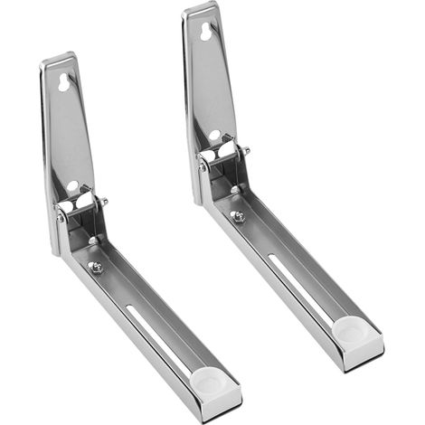 2x Support mural pliable pour micro-ondes en acier inoxydable, étagère pliante robuste pour cuisine