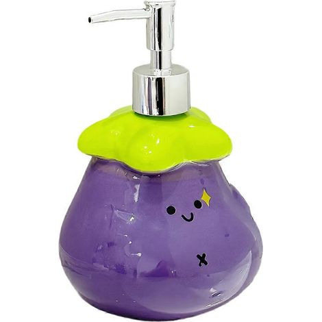 Flacon de lotion aubergine, flacon de gel douche/shampoing en céramique, flacon à main en céramique, accessoires B (1/5)
