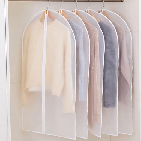 Lot de 5 housses de manteau - fermeture éclair EVA [bord blanc, épaisseur moyenne] - 60 x 120 cm (1/5)