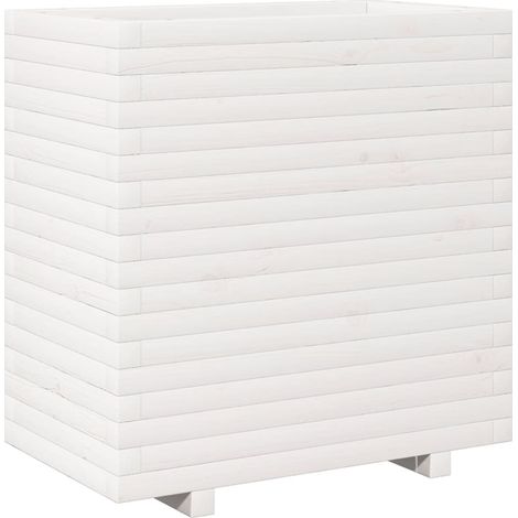 Maison Exclusive - Jardinière blanc 70x40x72,5 cm bois de pin massif