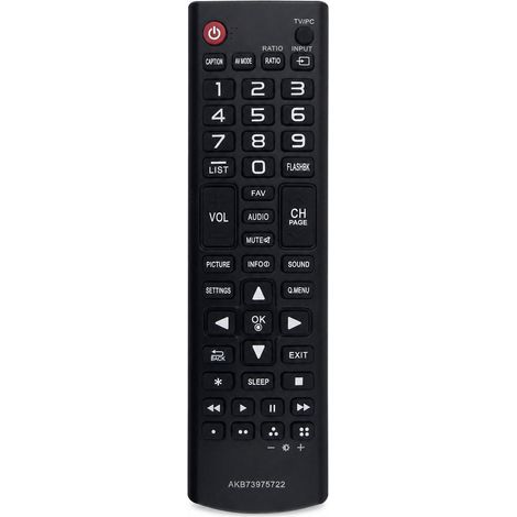 Mando a distancia de repuesto para TV LG, sin configuración, con accesos directos a canales, AKB73975722 (1/5)