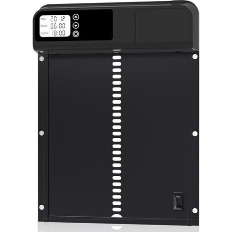 Porte Automatique Poulailler avec Fonction Anti- Clip, Chronométré et Actionné Manuellement Alliage d'aluminium Porte Poulailler Automatique, Automatique Alimenté par Batterie