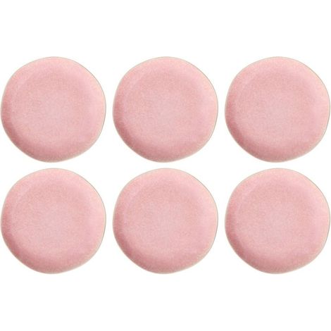 Mondex Set di piatti in ceramica 6 pezzi rosa chiaro 27 cm