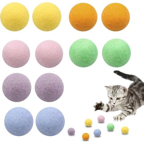Cat Pompoms Soft Felt Balls for Cats Interactive Ball Kitten Indoor Kitten Toys Kicking Playing And Indoor Interacting (1/4)