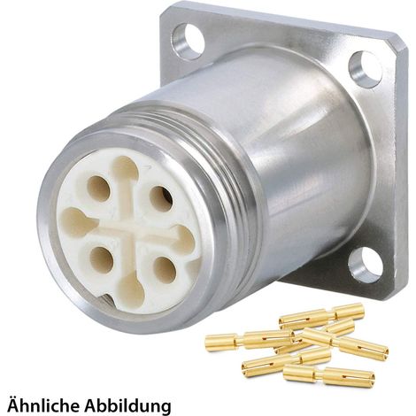 HUMMEL SET inkl. Kontakte M16 INOX Geräteteckverbinder, Crimpei. gerade Polzahl 15-pol. 3+12, Buchse Vorderwand - 1 Stück