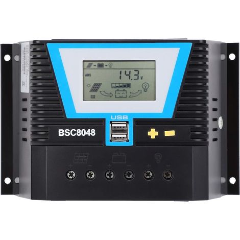 Contrôleur de Charge Régulateur BSC8048 80A PWM Contrôleur Solaire Pour 12V/24V/36V/48V Batteries Solaire éTanche Contrôleur de Panneau Solaire (1/5)