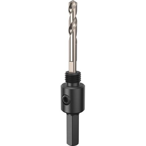 Bosch 1x taladro de eje y centrado para sierra de corona (para acero, placas de yeso, longitud 81,00 mm, accesorios profesionales taladros)