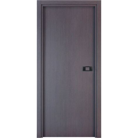 Bloc-porte pose fin de chantier collection PREMIUM Miro avec poignée Exclusive noire H204 x l.63 cm aspect chêne cendré réversible  - Reivilo