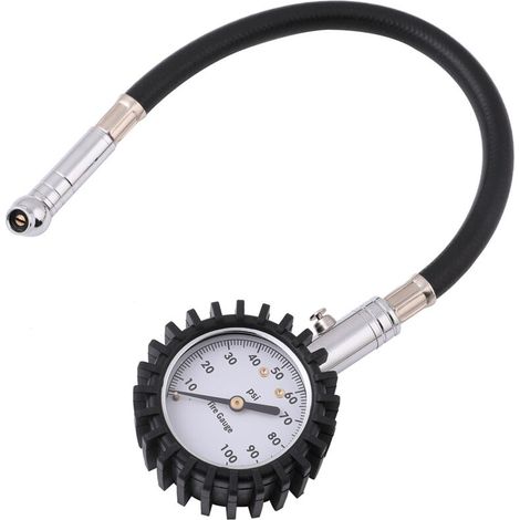 Manomètre robuste pour tester la pression des pneus de voitures et de motos, 60 PSI (1/4)