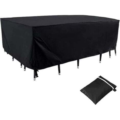 [JAMAIS UTILISÉ] (213x132x74cm)(Noir)Housse de canapé d'extérieur robuste, imperméable, protection contre les intempéries, rectangulaire, résistante à la pluie, à la neige, à la poussière, aux UV et a (1/4)
