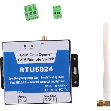 1 - Contrôleur D&39accès GSM - Ouvre-porte WiFi RTU5024 - Ouverture à Distance par Appel et SMS - Sécurisation de Portail et Garage - Noir - 12x8x3cm