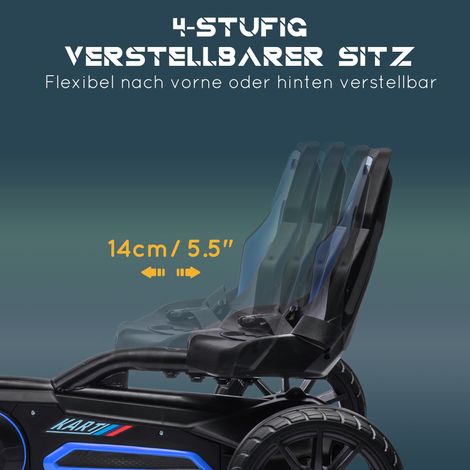 Pedal-Gokart mit Vorwärts- und Rückwärtsgang, für Kinder von 3 bis 8 Jahren, blau. (1/5)