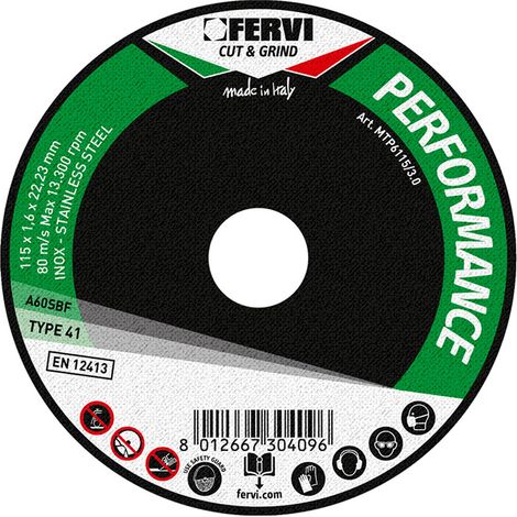 Disco da taglio performance FERVI MTP6075/1.5 per troncatrici - Ø 75 x 1,5 mm - foro 10 mm