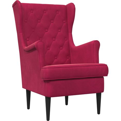 Poltrona Rosso Vino Velluto vidaXL