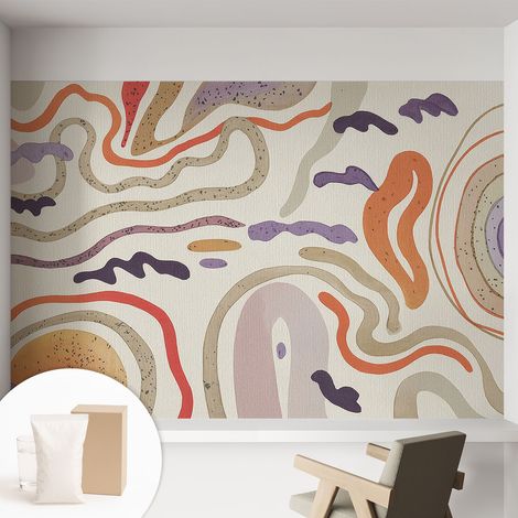 Carta Da Parati Non Tessuto - Decorazione Da Muro - Traspirante - Con Motivo - Per Camera Da Letto Cucina Modelli astratti 152x104 cm (1/5)